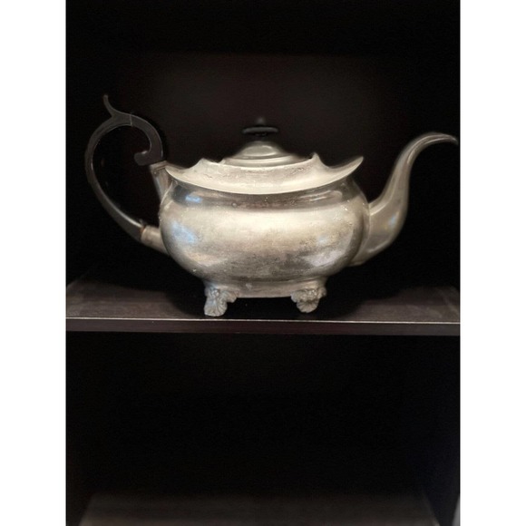 Original Antique Dixon & Son Coffee Footed Teapot Wood Handle 1800s - Picture 2 of 12